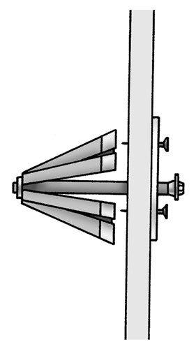 Figure 7-5: After it’s behind the wall, the anchor expands and locks the mounting plate in position.